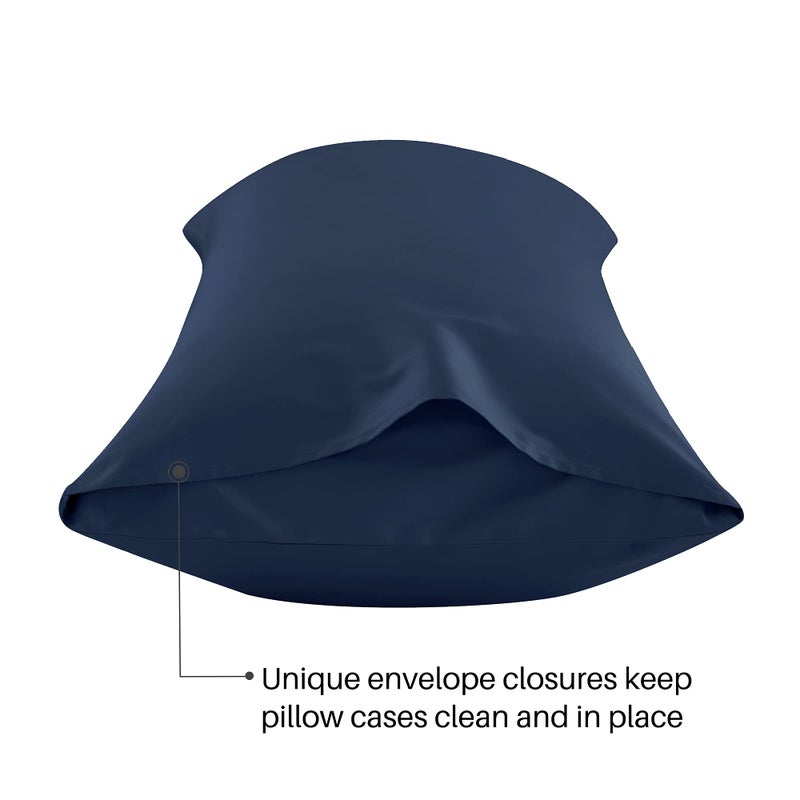 Oubonun 100% Cotton Body Pillowcase - 800 Thread Count/21x54, Moisture Absorbent and Breathable, Premium Hotel Body Pillow Cover for All Seasons, Navy Blue - Image 5